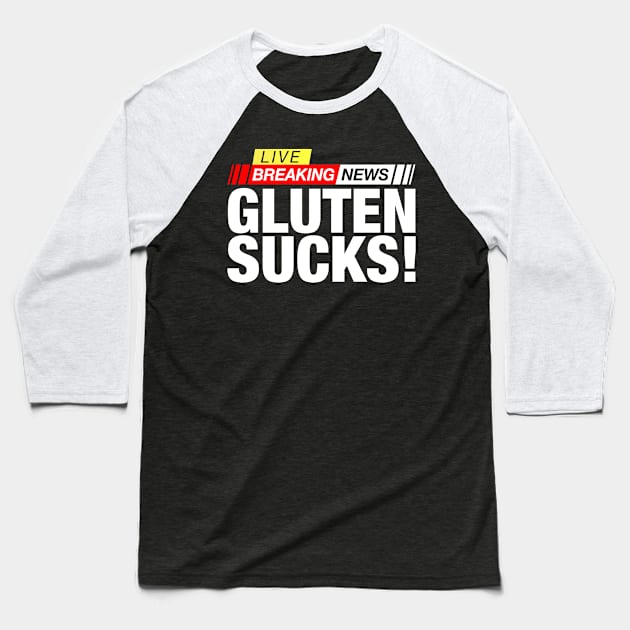 gluten Baseball T-Shirt by CurlyDesigns